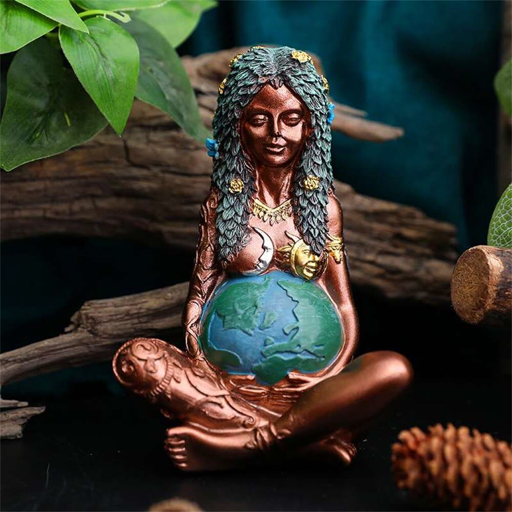 Olivenorma Resin Mother Earth Gaia Statue Ornament Decoration - image 0