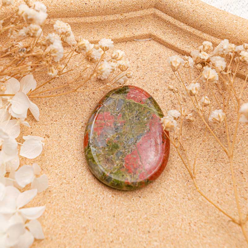 Olivenorma Unakite Healing Thumb Worry Stone - image 3