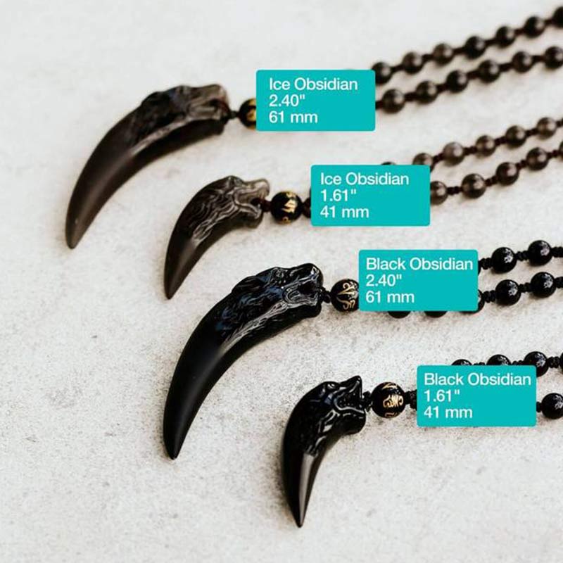 Ice Obsidian Wolf Necklace - image 5