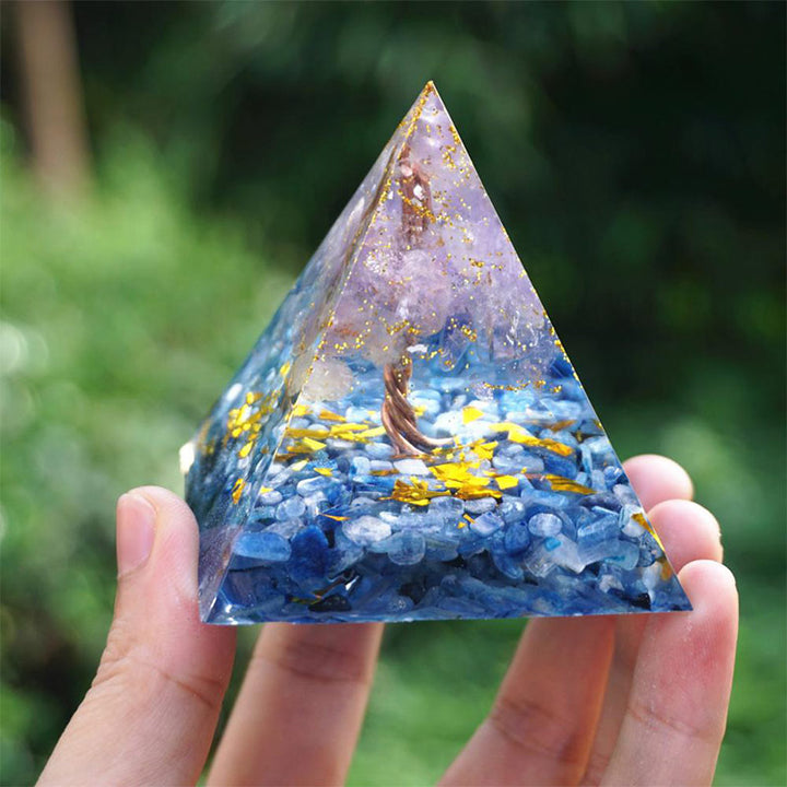 Olivenorma Amethyst Kyanite Tree Of Life Orgone Pyramid - image 2