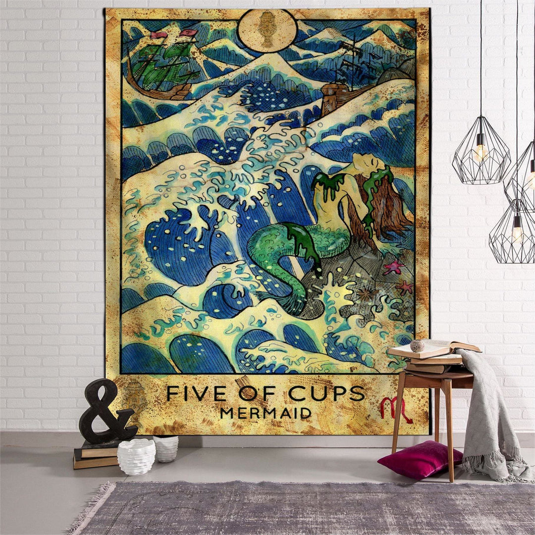 Olivenorma Witch Fairy Zodiac Horoscope Tapestry Pattern - 150*200cm - Flannel - FIVE OF CUPS MERMAID - image 7