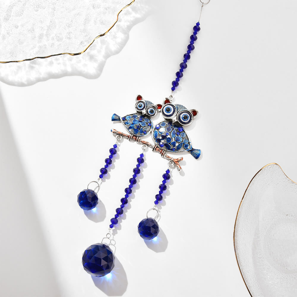 Olivenorma Blue Zircon Owl Evil Eye Wall Decor - Evil Eye&Little Owl - image 0