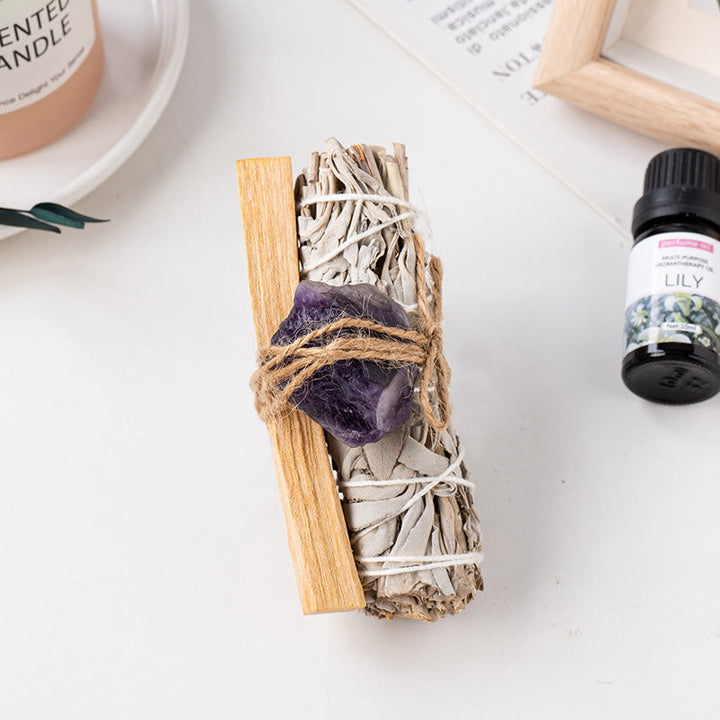 Olivenorma White Sage Peruvian Sacred Wood Strips Crystal 3-Piece Set - Amethyst - image 6