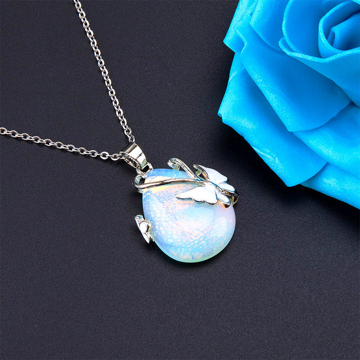 Crystal Butterfly Wings Gemstone Necklace - image 12