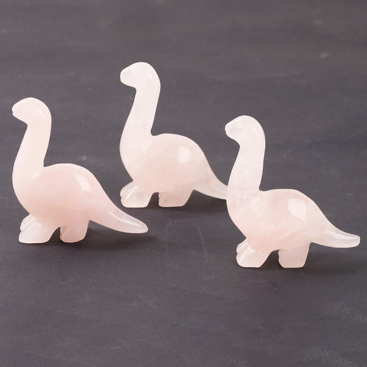 Olivenorma 2.5 Inches Crystal Dinosaur Home Docor Gemstone Decoration - Rose Quartz - image 1