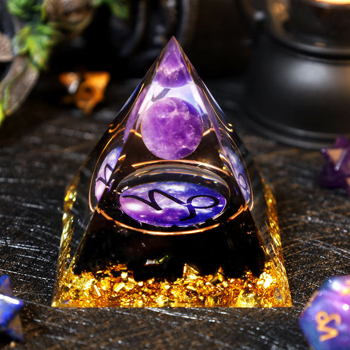 Olivenorma Amethyst Ball Obsidian Gravel Zodiac Capricorn Orgone Pyramid - 2.36''*2.36''(6cm X 6cm) - YES PLEASE $8 - image 0