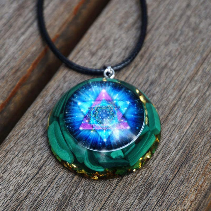 Olivenorma Malachite Metatron's Cube Reki Necklace - image 5
