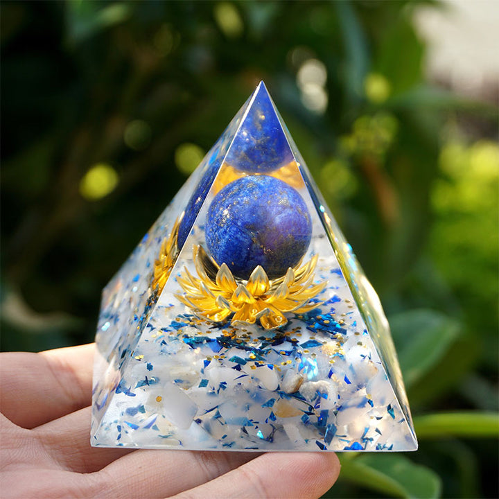 Olivenorma The Calm Power Lapis Lazuli & Blue Chalcedony Orgone Pyramid - 3.93''*3.93''(10cm X 10cm) - YES PLEASE $8 - image 0