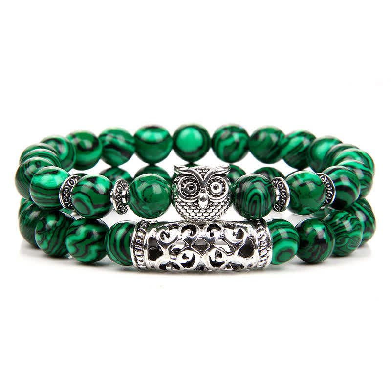 Olivenorma Owl Natural Crystal Beads Bracelet - Malachite - image 15