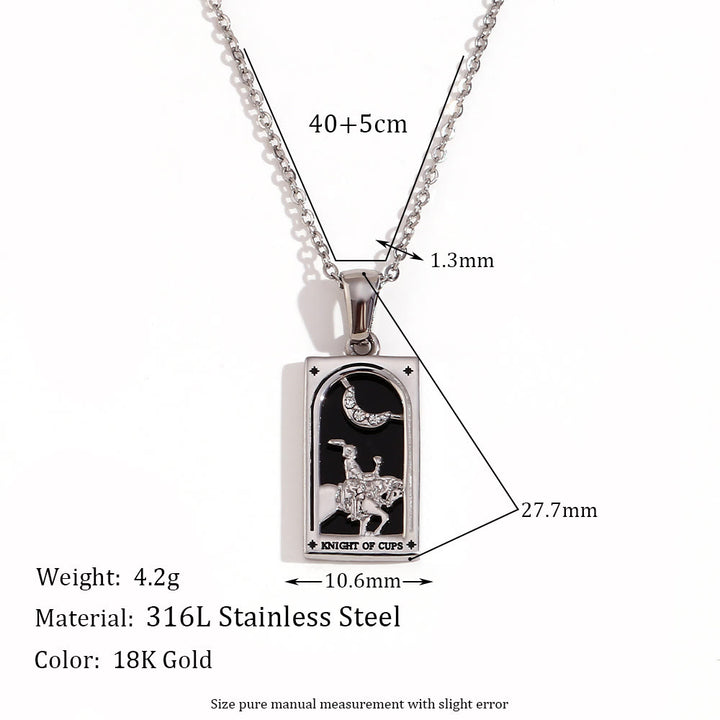 Olivenorma Stainless Steel 18k Gold Plated Tarot Card Necklace - image 25