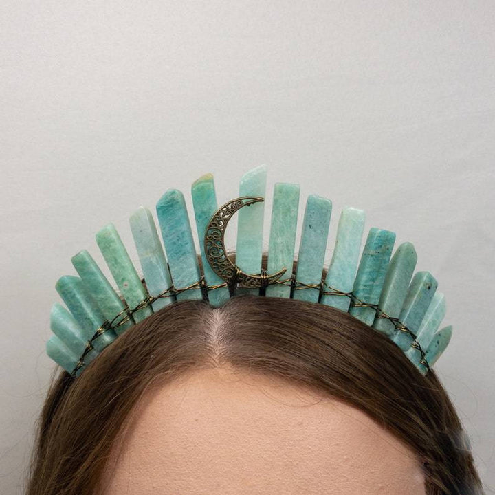 Olivenorma Natural Amazonite Labradorite Hair Accessory Headband Crystal Crown - image 1
