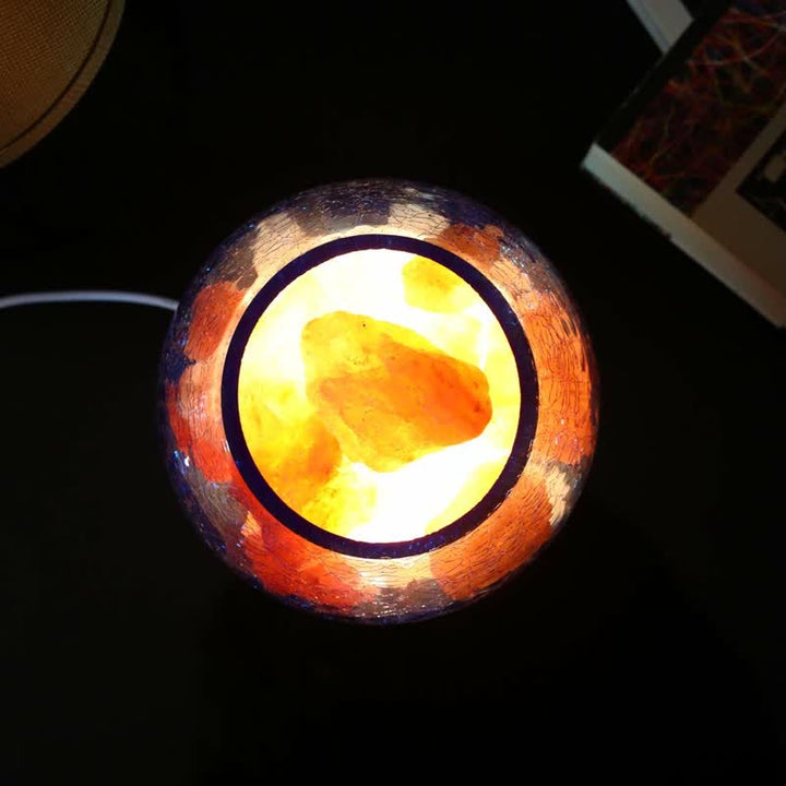 Olivenorma Creative Ice Cracked Glass Tank Himalayan Pink Salt Lamp - image 5