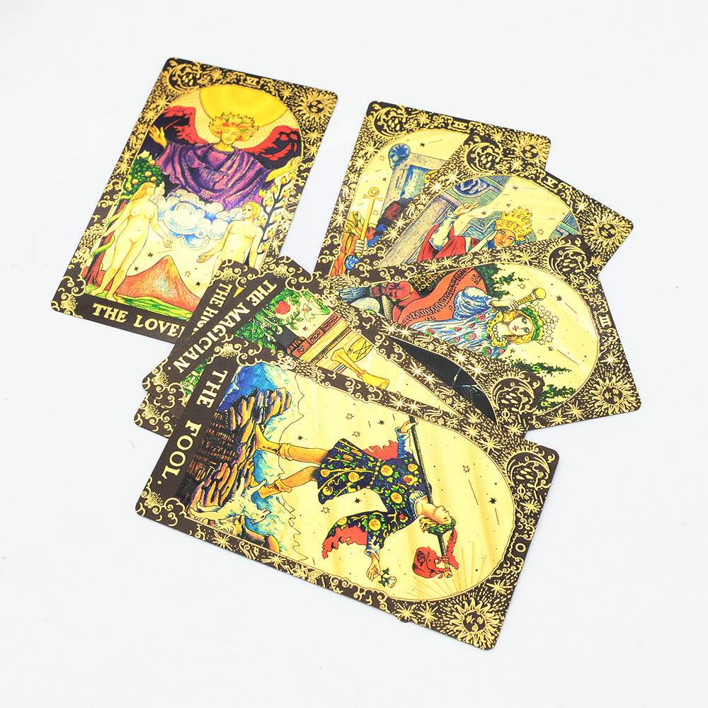 Olivenorma Black Gold Waite Foil Golden Tarot Deck Cards - image 8