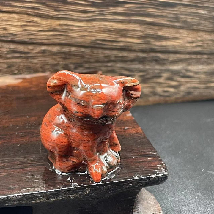 Olivenorma 1.2 Inches Carved Cute Koala Figurine Gemstone Decoration - Red Jasper - image 24
