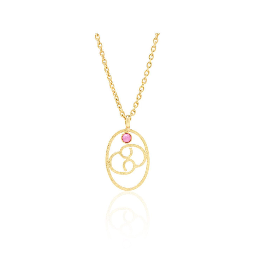 Olivenorma Hollow Zodiac Rune Birthstone Necklace - Cancer &Rose Quartz - image 6