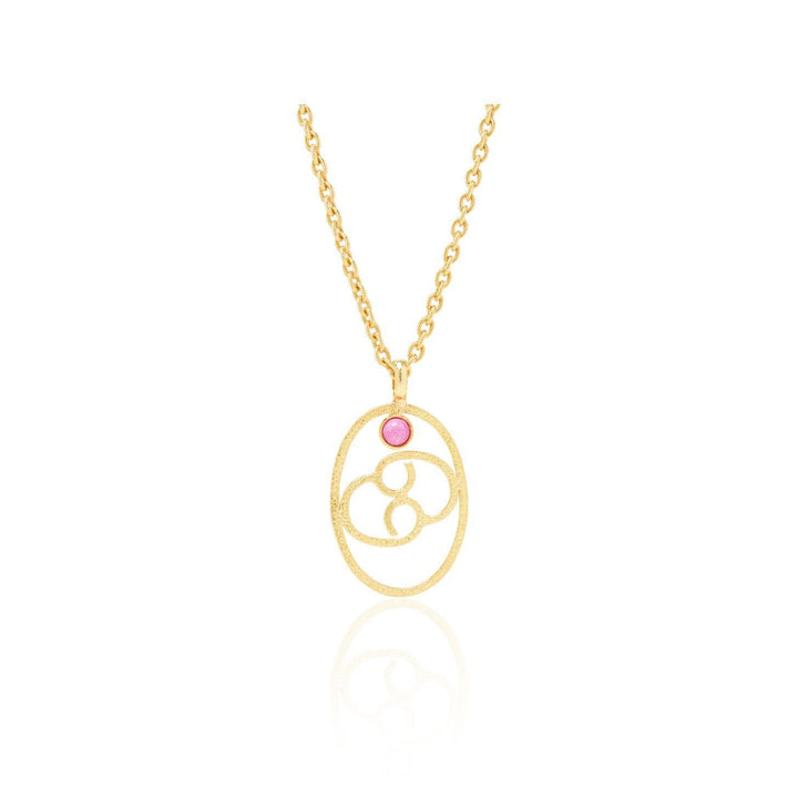 Olivenorma Hollow Zodiac Rune Birthstone Necklace - Cancer &Rose Quartz - image 6