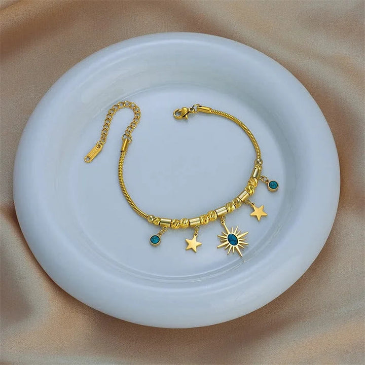 Olivenorma Gilded Turquoise Evil Eye Fantasy Wrap Bracelet Necklace - image 13