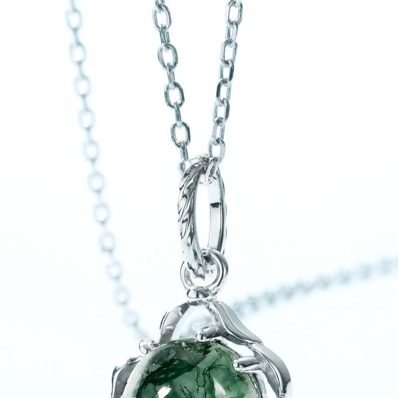 Olivenorma Moss Agate S925 Irregular Bezel Necklace - image 2