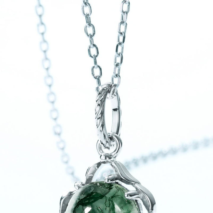 Olivenorma Moss Agate S925 Irregular Bezel Necklace - image 2
