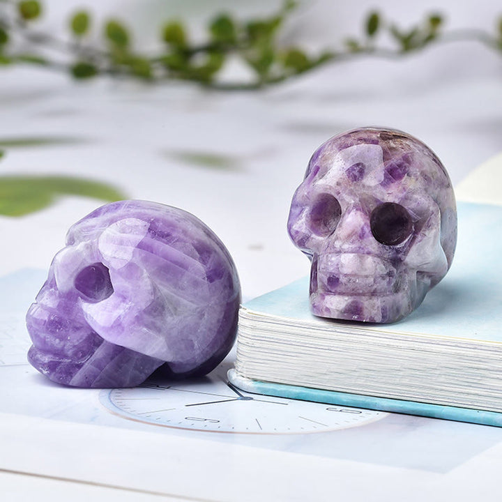 Olivenorma Crystal Engraved Skull Crafts Gemstone Decoration - Amethyst - image 41