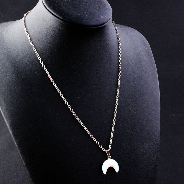Olivenorma "Powerful Healing" Crystal Skull Necklace - Opal Moon - image 12