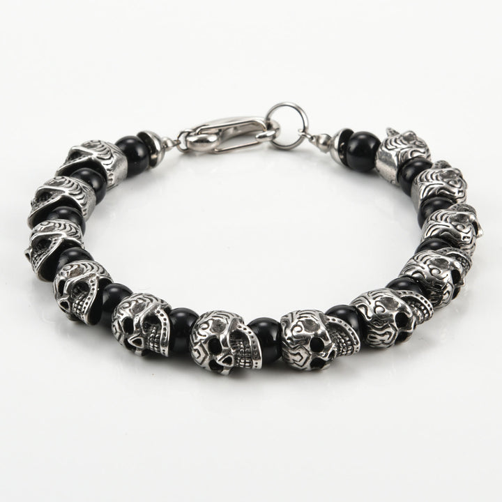 Olivenorma Natural Tiger Eye Handmade Stainless Steel Bracelet - Silver&Black Onyx - image 24
