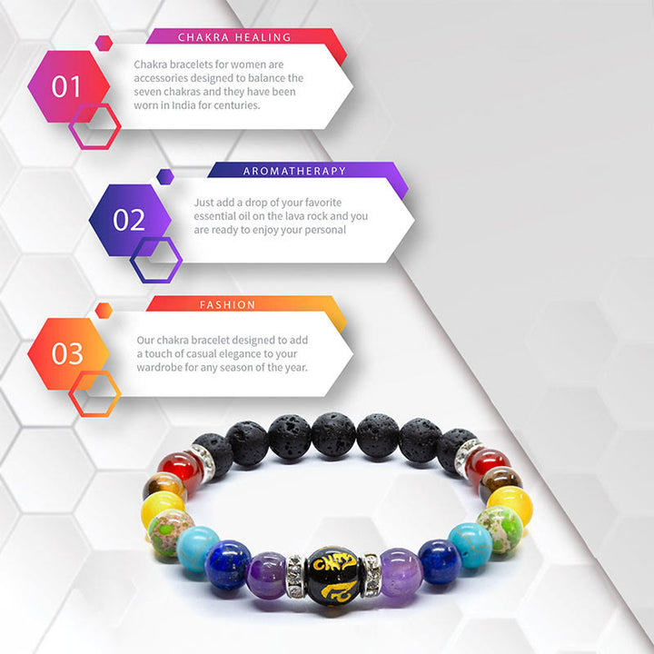 Olivenorma Anxiety Relief Natural Crystal Healing Chakra Bracelet - image 2