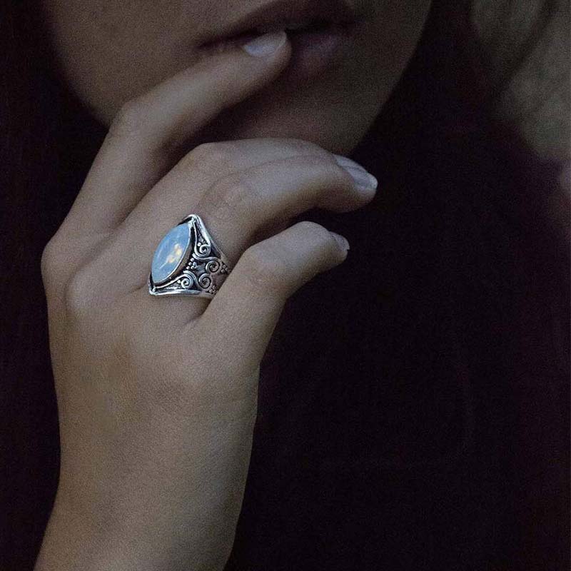 Olivenorma Moonstone Healing Protection Ring - image 3