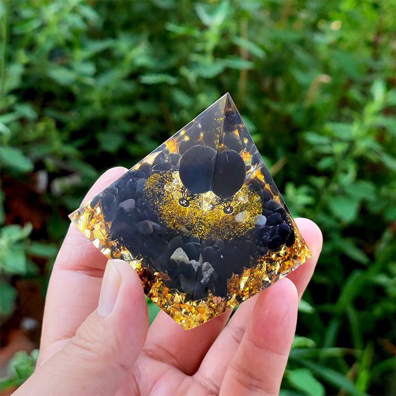 Olivenorma Obsidian Orgone Pyramid - image 1