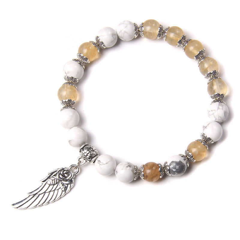 Olivenorma "Peace Energy" - Colors Crystal Agate Wing Bracelet - Citrine&White Turquoise - image 20