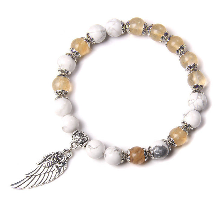 Olivenorma "Peace Energy" - Colors Crystal Agate Wing Bracelet - Citrine&White Turquoise - image 20