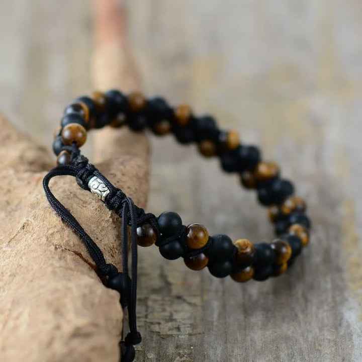 Olivenorma Tiger Eye Black Onyx Beads Braided Bracelet - image 2
