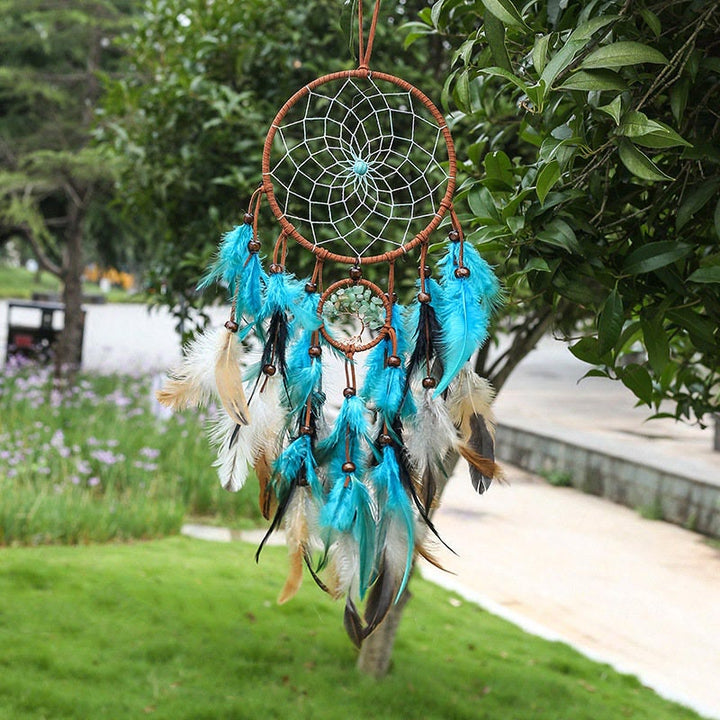 Olivenorma Green Aventurine Tree Of Life Feather Dream Catcher - Green Aventurine Without Lights - image 0