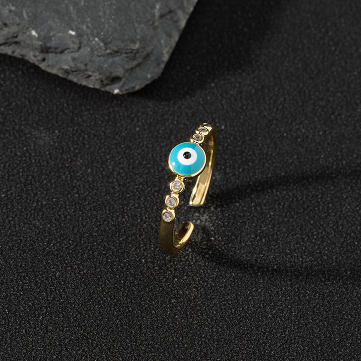 Olivenorma White Zircon Ring Evil Eye Adjustable Ring - Evil Eye #7 - image 16