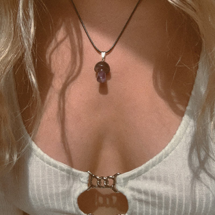 Olivenorma Spiritual Attunement Mushroom Design Healing Necklace - image 3