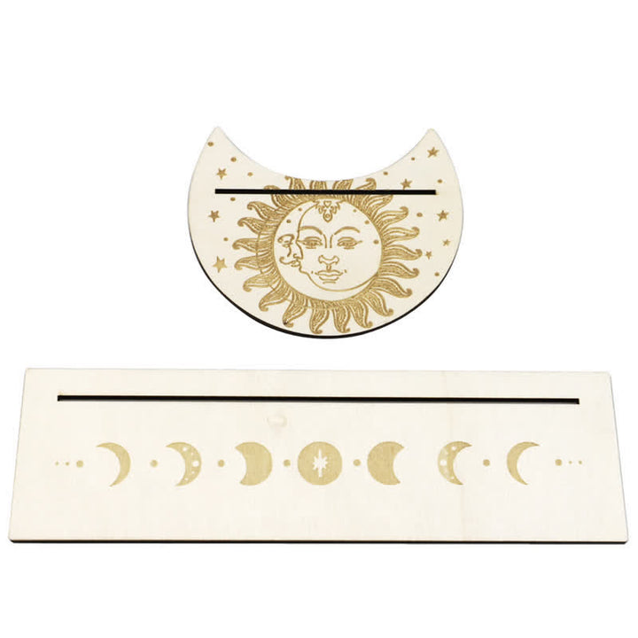 Moon And Eyes Wooden Tarot Card Holder - Sun - image 1