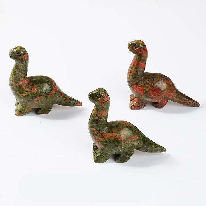 Olivenorma 2.5 Inches Crystal Dinosaur Home Docor Gemstone Decoration - Unakite - image 26