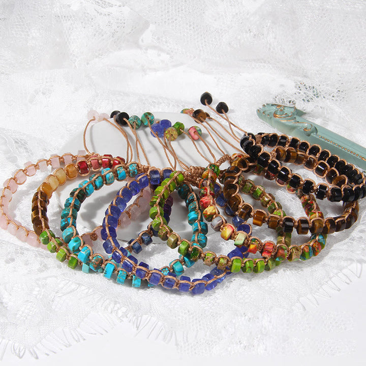 Olivenorma Natural Stone Wheel Bead Woven Bracelet - image 0
