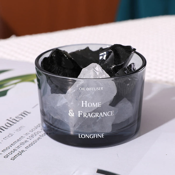 Olivenorma Fireless Diffuser Stone Essential Oil Crystal Aromatherapy Lamp - Clear Crystal&Obsidian - Freesia - image 6