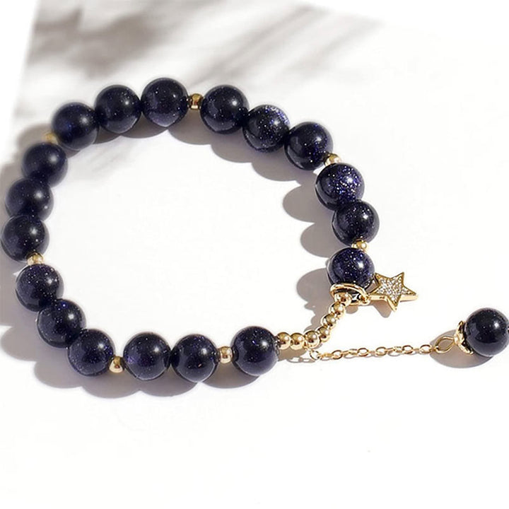 Olivenorma "Wealth and Lucky" - Sandstone Shiny Crystal Bracelet - Blue Sandstone - image 5