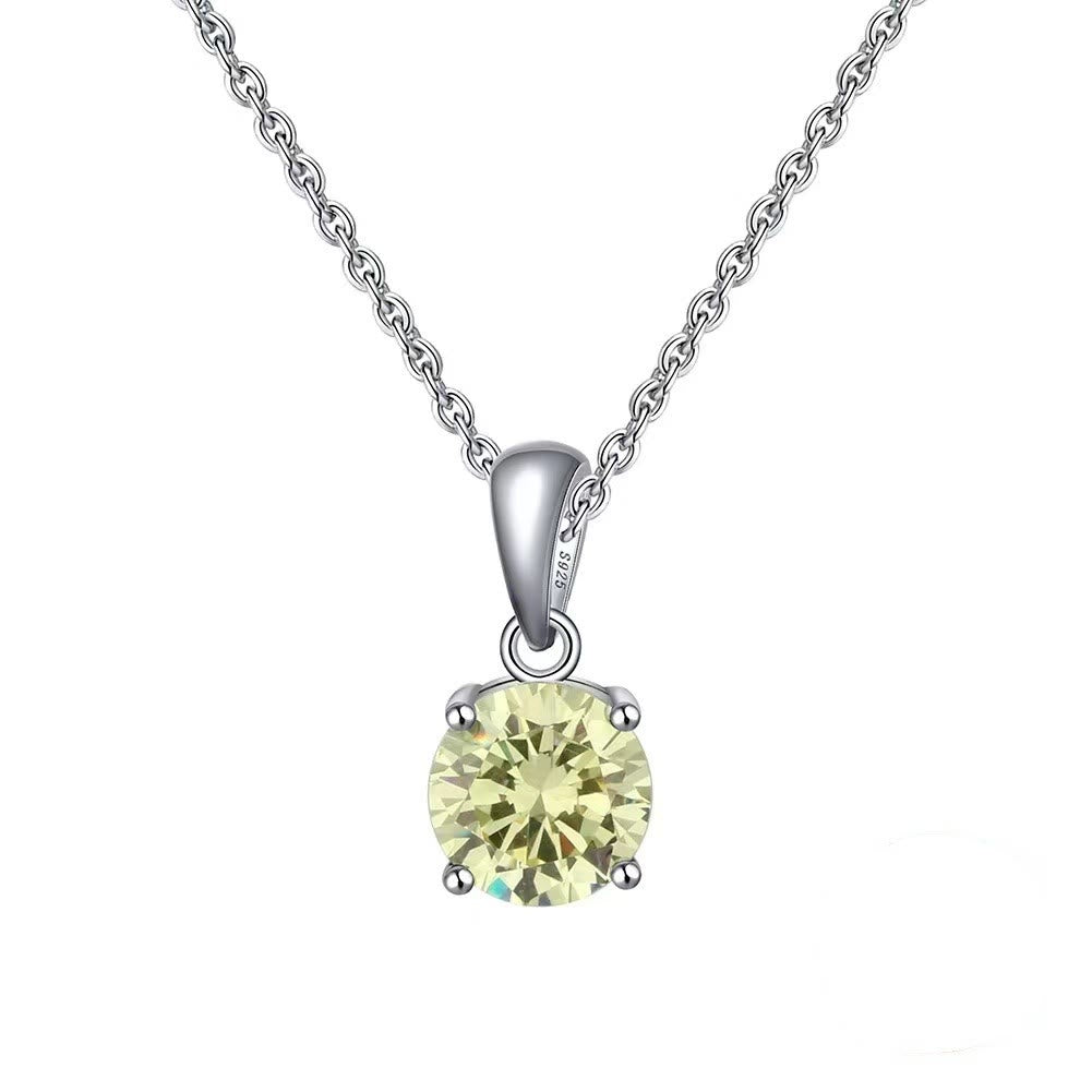 Olivenorma Multicolor Zircon Gemstone Four Claw Pendant Necklace - Yellow Zircon - image 6