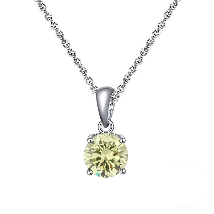 Olivenorma Multicolor Zircon Gemstone Four Claw Pendant Necklace - Yellow Zircon - image 6