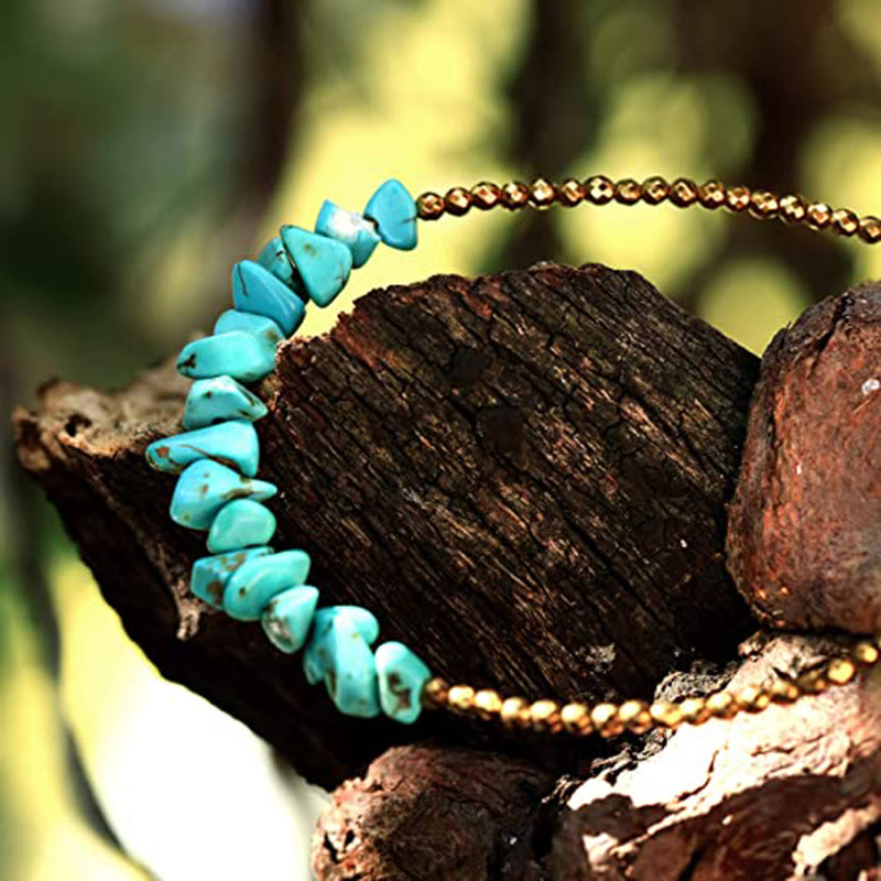 Olivenorma Gold Chain Turquoise Beaded Bracelet - image 2