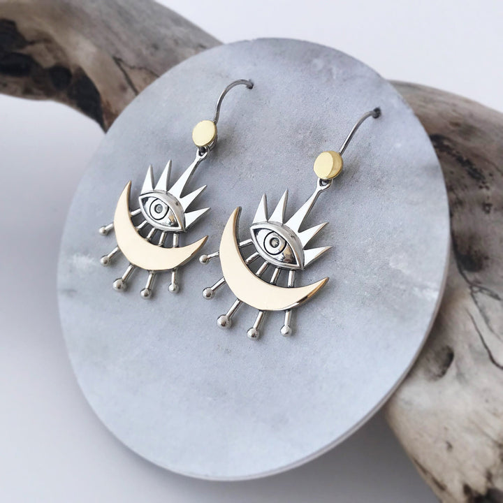 Olivenorma Evil Eye Earrings With Crescent Moon Rays Earrings - image 3