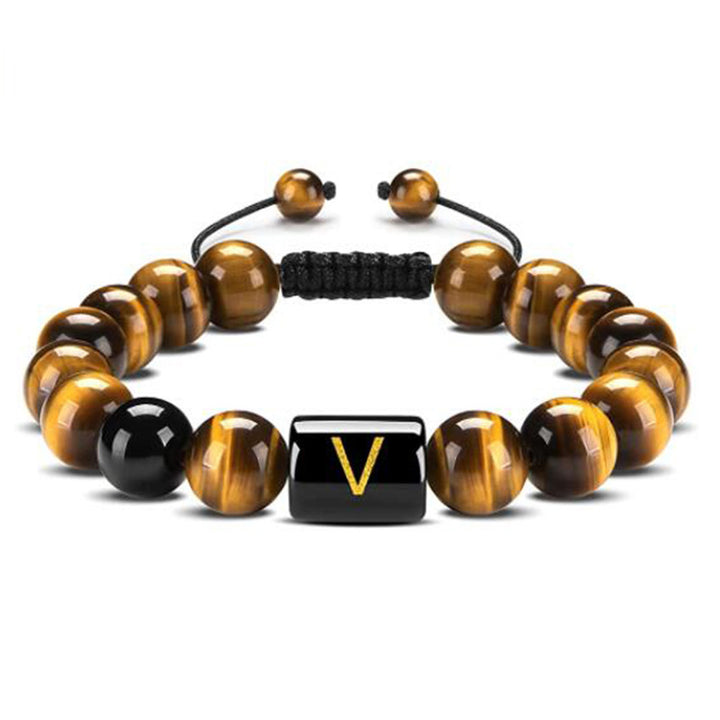 Tiger Eye Letter Protection Bracelet - Tiger Eye - V - image 25