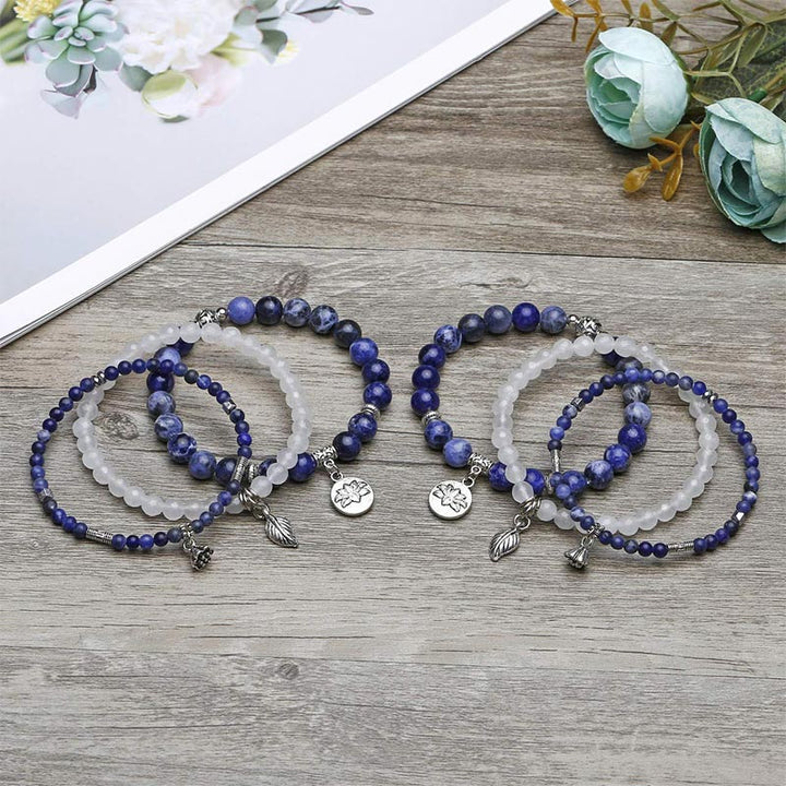 Olivenorma Sodalite Lotus Balance 3 - Piece Bracelet - image 2