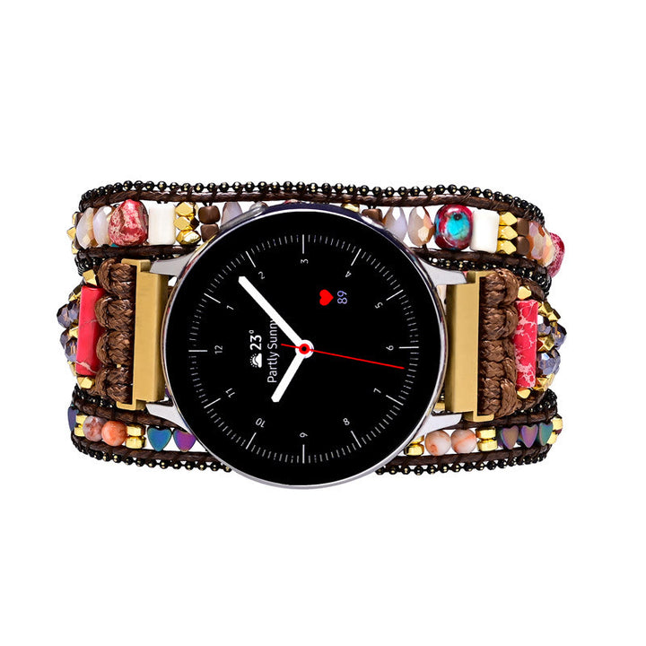 Olivenorma Crystal Beaded Brown Braided Samsung Strap Bracelet - image 2
