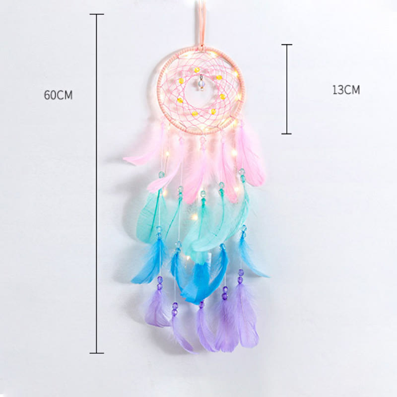 Olivenorma Colorful Acrylic Bead Feather Handmade Dream Catcher - image 3