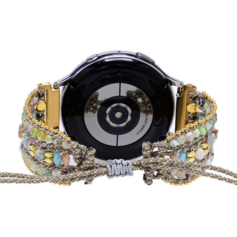 Olivenorma Crystal Beaded Grey Braided Samsung Strap Bracelet - image 2