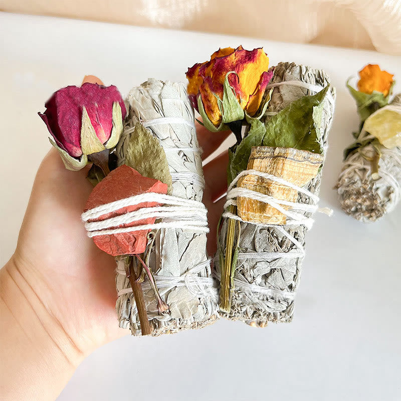 Olivenorma Natural Crystal Plant Rose Dried Flowers White Sage - image 15